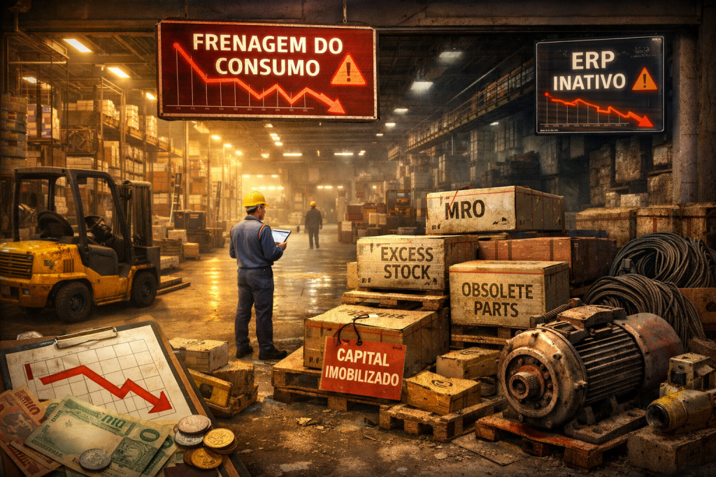 Gestão de Estoque Excedente Industrial: Evite Prejuízos Ocultos na Frenagem do Consumo