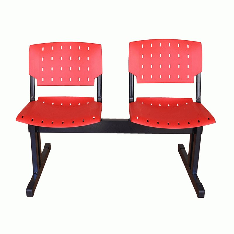 Cadeira Longarina Stiloflex 2 Lugares Vermelha