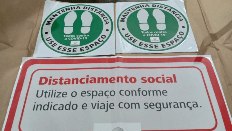Kit Adesivo de Distanciamento Social para Elevadores