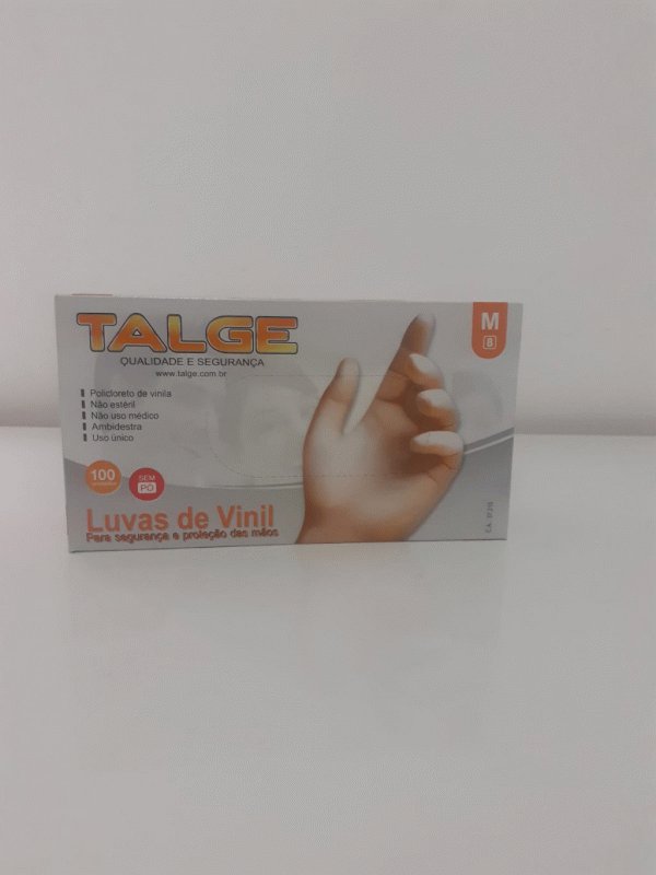 Luva de Vinil M sem Pó