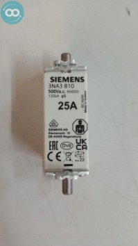 Fusível NH000 Siemens 3NA3 810 25A 120kA em 500V