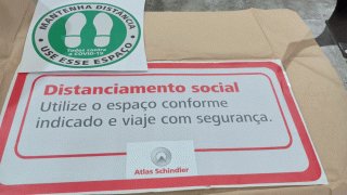 Kit de Adesivos de Distanciamento Social Para Elevadores Atlas Schindler